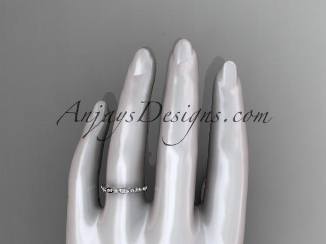 14k white gold diamond wedding ring,engagement ring ADLR29 - AnjaysDesigns