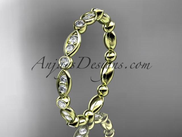 14k yellow gold diamond wedding ring,engagement ring ADLR29 - AnjaysDesigns