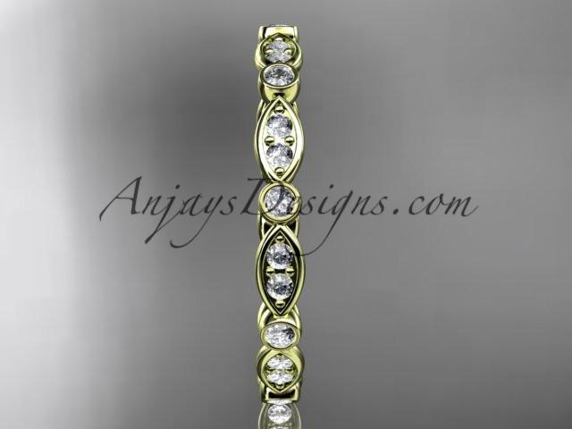 14k yellow gold diamond wedding ring,engagement ring ADLR29 - AnjaysDesigns