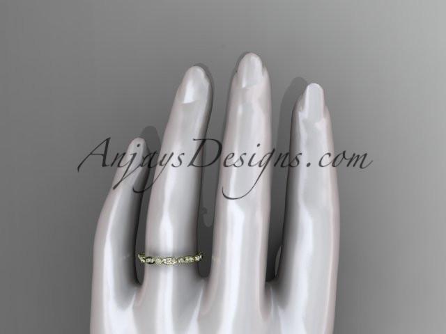 14k yellow gold diamond wedding ring,engagement ring ADLR29 - AnjaysDesigns