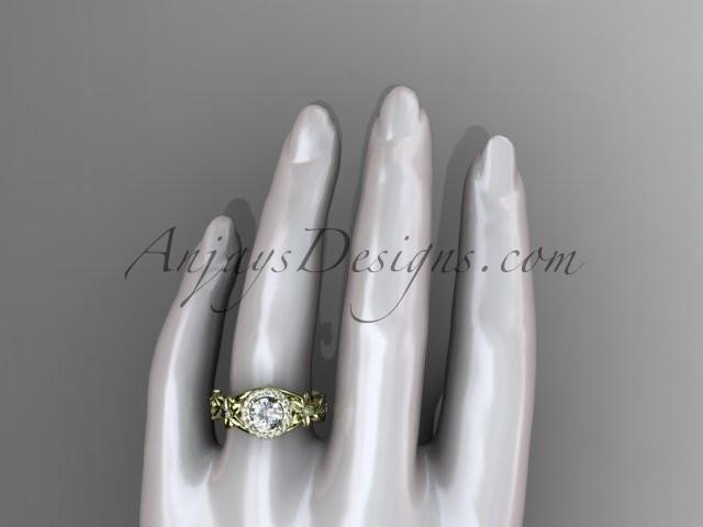 14kt yellow gold diamond unique engagement ring, wedding ring ADLR300 - AnjaysDesigns