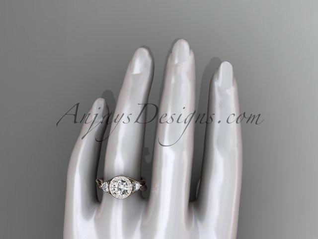 14kt rose gold diamond unique engagement ring, wedding ring ADLR314 - AnjaysDesigns