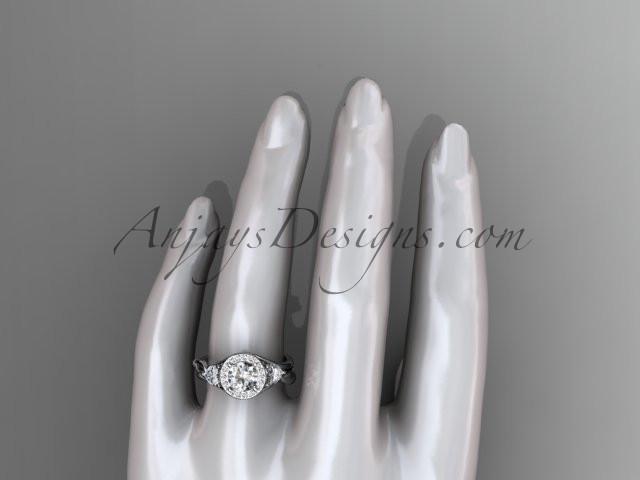 Platinum diamond unique engagement ring, wedding ring ADLR314 - AnjaysDesigns