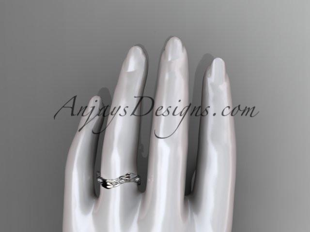 14k white gold diamond leaf and vine wedding ring,engagement ring ADLR31 - AnjaysDesigns