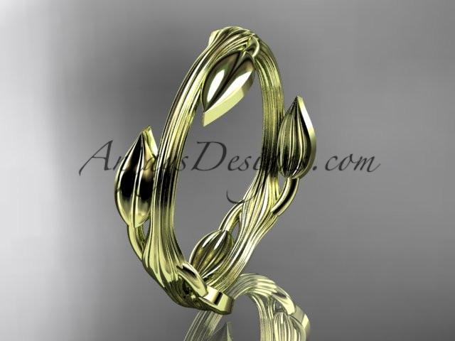 14kt yellow gold leaf and vine wedding ring, engagement ring ADLR31A - AnjaysDesigns