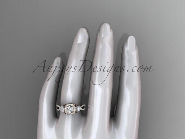 14kt rose gold diamond engagement ring, wedding band ADLR321 - AnjaysDesigns