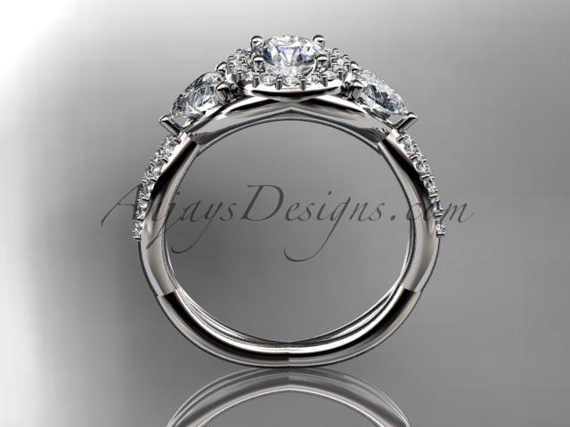 Platinum diamond engagement ring,wedding band ADLR321 - AnjaysDesigns