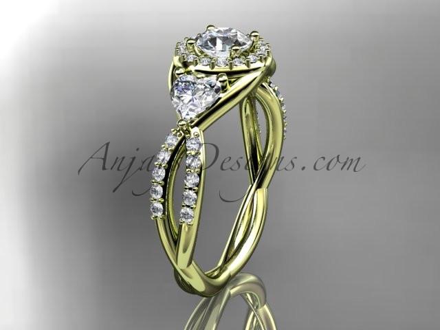 14kt yellow gold diamond engagement ring,wedding band ADLR321 - AnjaysDesigns