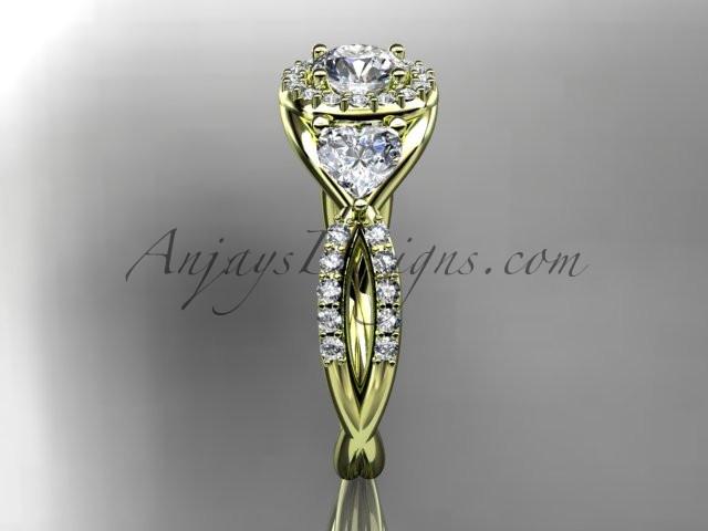 14kt yellow gold diamond engagement ring,wedding band ADLR321 - AnjaysDesigns
