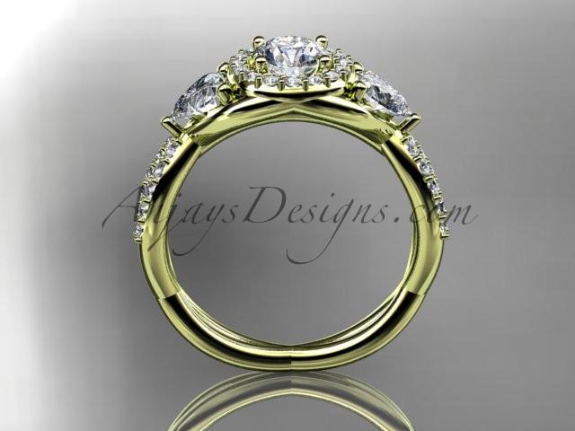 14kt yellow gold diamond engagement ring,wedding band ADLR321 - AnjaysDesigns