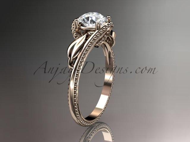 Unique 14kt rose gold engagement ring ADLR322 - AnjaysDesigns