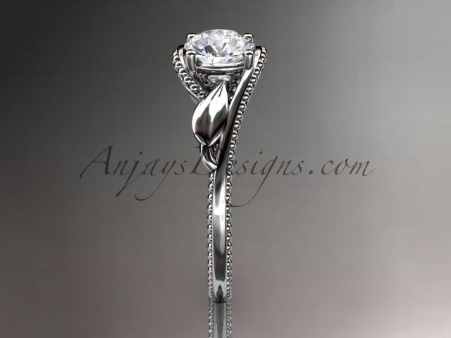 Unique 14kt white gold engagement ring ADLR322 - AnjaysDesigns