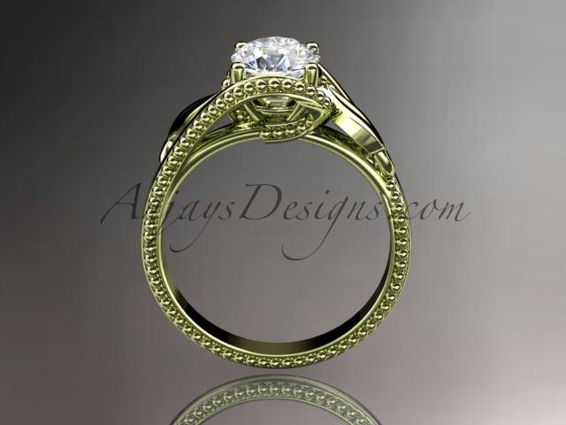 Unique 14kt yellow gold engagement ring ADLR322 - AnjaysDesigns