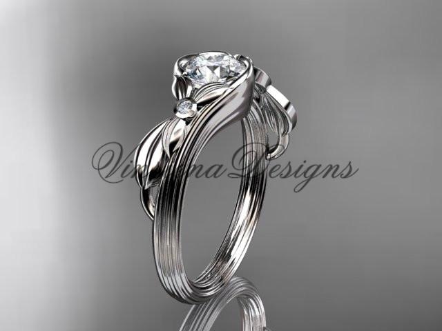 Unique platinum diamond floral engagement ring ADLR324P