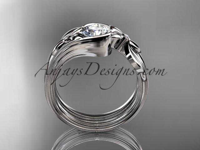 Unique 14kt white gold diamond floral engagement set ADLR324S - AnjaysDesigns