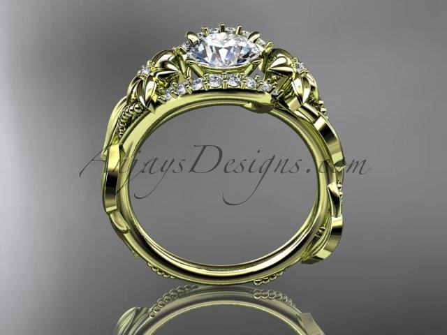 14kt yellow gold diamond unique engagement ring, wedding ring ADLR326 - AnjaysDesigns