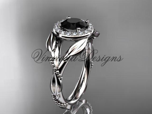 14kt white gold diamond engagement ring. Enhanced Black Diamond ADLR328
