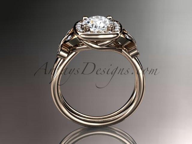 14kt rose gold diamond unique butterfly engagement ring, wedding ring ADLR330 - AnjaysDesigns