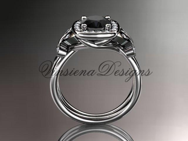 Platinum diamond engagement, wedding ring, Enhanced Black Diamond ADLR330