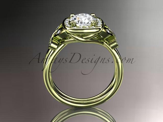 14kt yellow gold diamond unique butterfly engagement ring, wedding ring ADLR330 - AnjaysDesigns