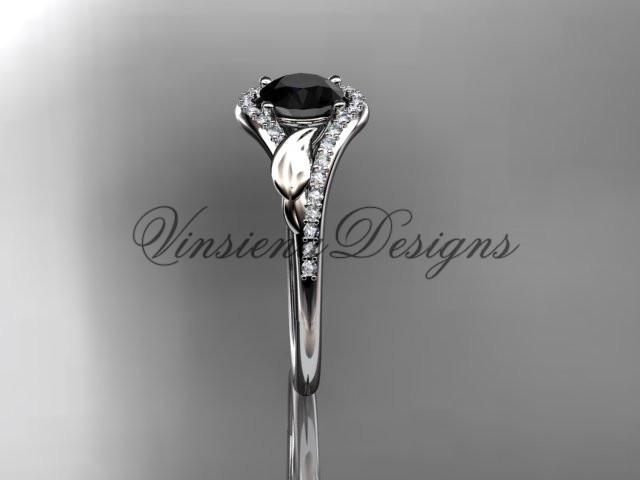 14kt white gold diamond wedding, engagement ring, Enhanced Black Diamond ADLR334