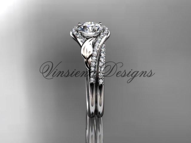 Platinum diamond engagement set "Forever One" Moissanite ADLR334S