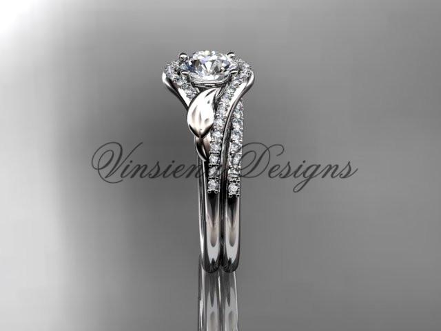 14kt white go diamond wedding, engagement set, Enhanced Black Diamond ADLR334S