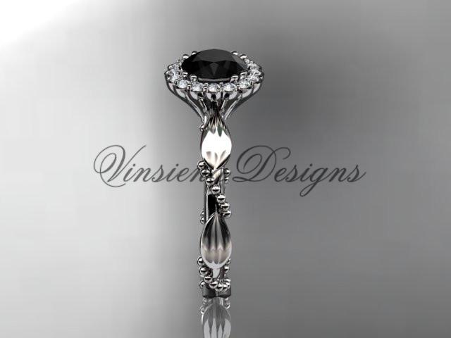 Platinum diamond wedding, engagement ring, Enhanced Black Diamond ADLR337