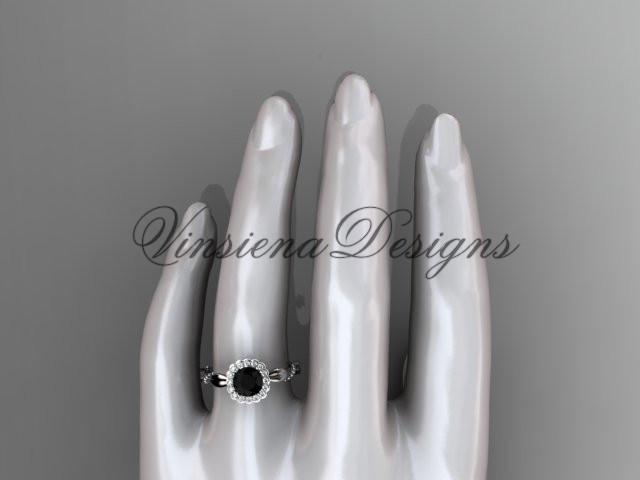 Platinum diamond wedding, engagement ring, Enhanced Black Diamond ADLR337
