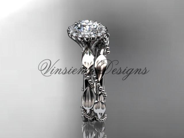 Platinum diamond engagement set "Forever One" Moissanite ADLR337S