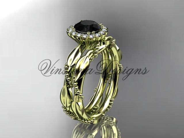 14kt yellow gold diamond engagement set, Enhanced Black Diamond ADLR337S