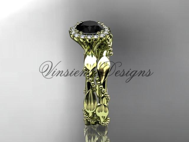 14kt yellow gold diamond engagement set, Enhanced Black Diamond ADLR337S