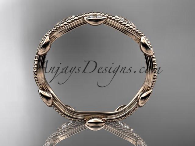 14k rose gold diamond leaf and vine engagement ring, wedding band ADLR33B - AnjaysDesigns, Diamond Wedding Bands - Jewelry, Anjays Designs - AnjaysDesigns, AnjaysDesigns - AnjaysDesigns.co, 