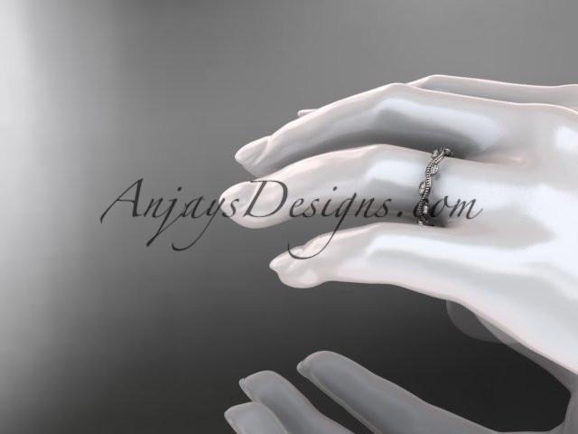 14kt white gold diamond leaf and vine engagement ring, wedding band ADLR33B - AnjaysDesigns