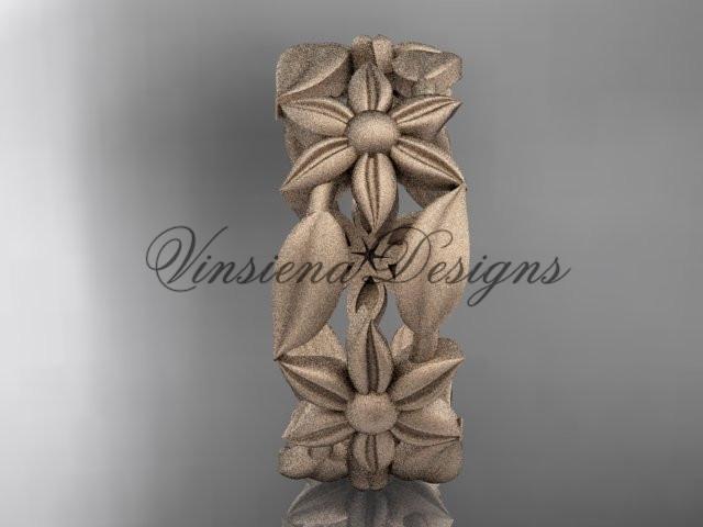 14kt rose gold leaf and vine, flower wedding ring,wedding band ADLR344G