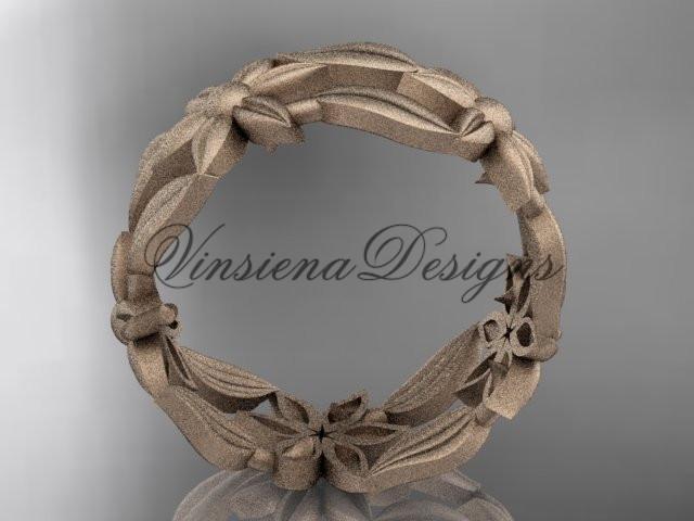 14kt rose gold leaf and vine, flower wedding ring,wedding band ADLR344G