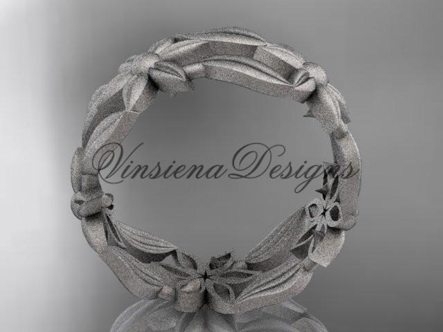 Platinum leaf and vine, flower wedding ring,wedding band ADLR344G