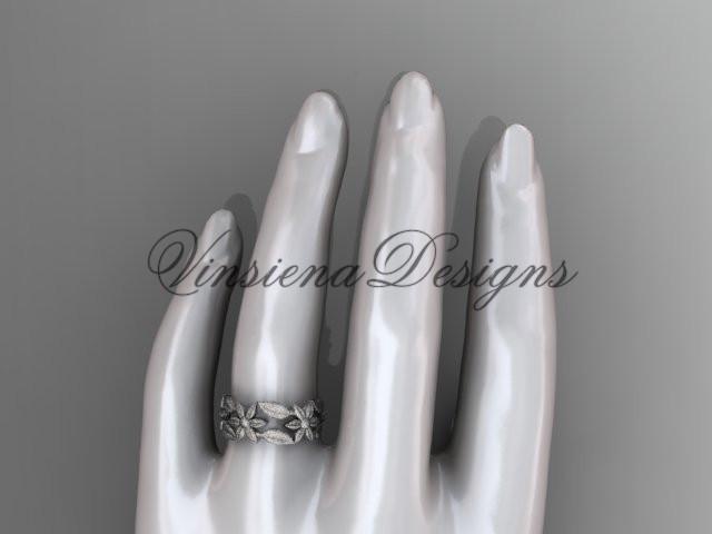 Platinum leaf and vine, flower wedding ring,wedding band ADLR344G