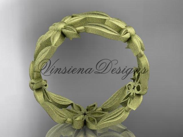 14kt yellow gold leaf and vine, flower wedding ring, wedding band ADLR344G