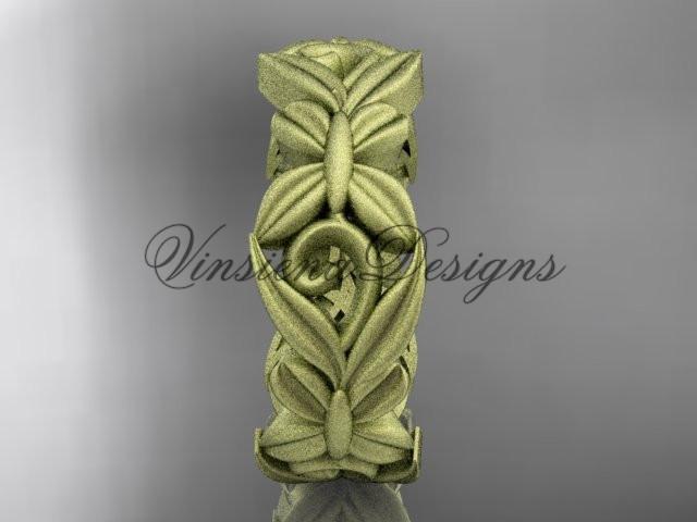 14kt yellow gold leaf and vine, flower wedding ring, wedding band ADLR348G