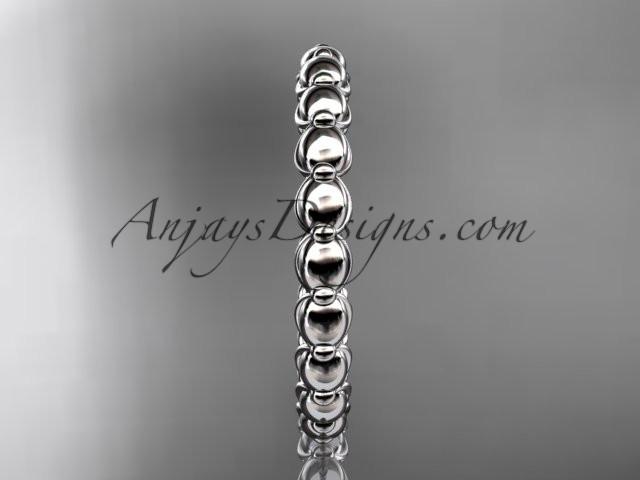 14k white gold wedding ring, engagement ring, wedding band ADLR34B - AnjaysDesigns