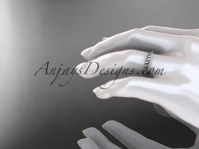 14k white gold wedding ring, engagement ring, wedding band ADLR34B - AnjaysDesigns
