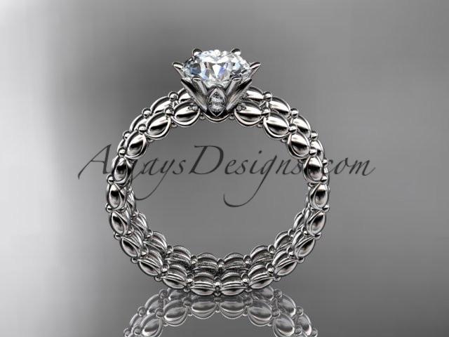 14k white gold diamond wedding ring, engagement set ADLR34S - AnjaysDesigns