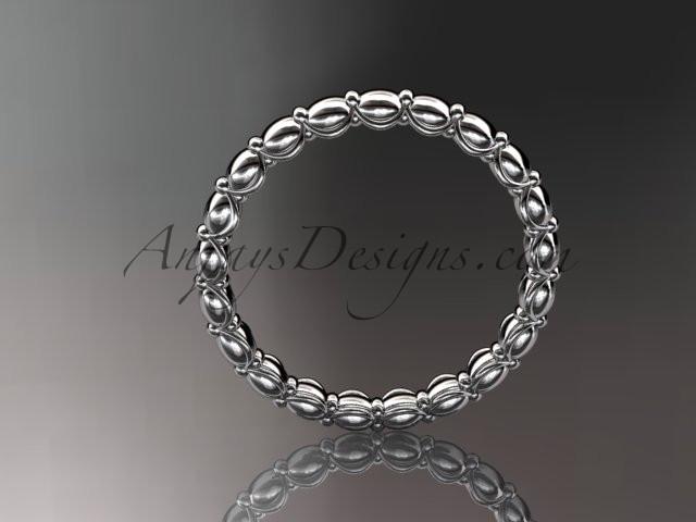 platinum wedding ring, engagement ring, wedding band ADLR34B - AnjaysDesigns