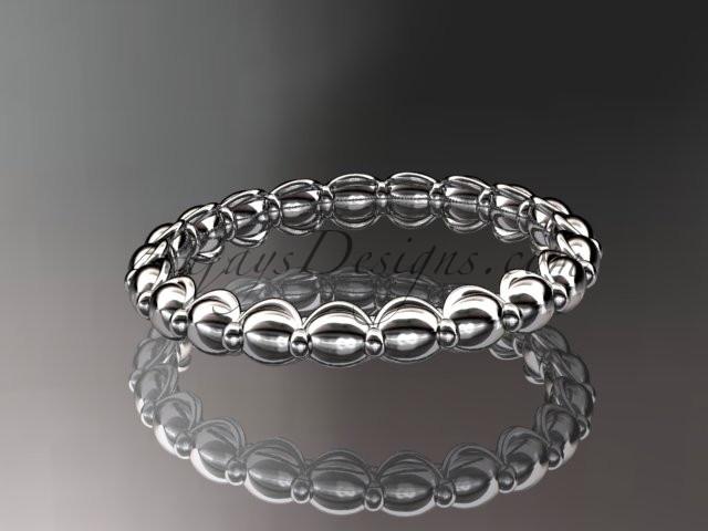 platinum wedding ring, engagement ring, wedding band ADLR34B - AnjaysDesigns