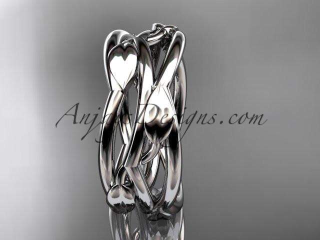 platinum leaf and vine wedding ring,wedding band ADLR350G - AnjaysDesigns
