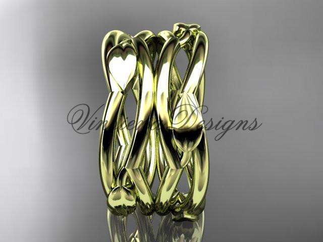 14kt yellow gold leaf and vine wedding ring, wedding band ADLR351B