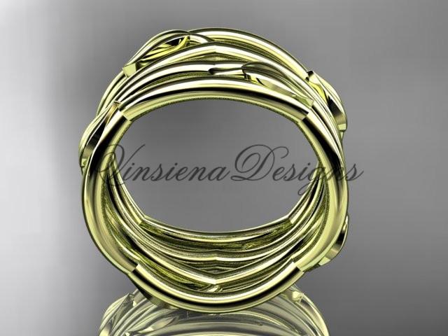 14kt yellow gold leaf and vine wedding ring, wedding band ADLR351B