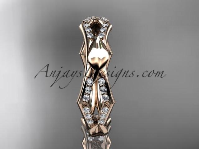 14k rose gold diamond leaf and vine wedding band,engagement ring ADLR353B - AnjaysDesigns, Diamond Wedding Bands - Jewelry, Anjays Designs - AnjaysDesigns, AnjaysDesigns - AnjaysDesigns.co, 