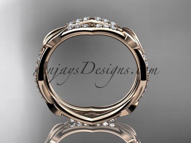 14k rose gold diamond leaf and vine wedding band,engagement ring ADLR353B - AnjaysDesigns, Diamond Wedding Bands - Jewelry, Anjays Designs - AnjaysDesigns, AnjaysDesigns - AnjaysDesigns.co, 